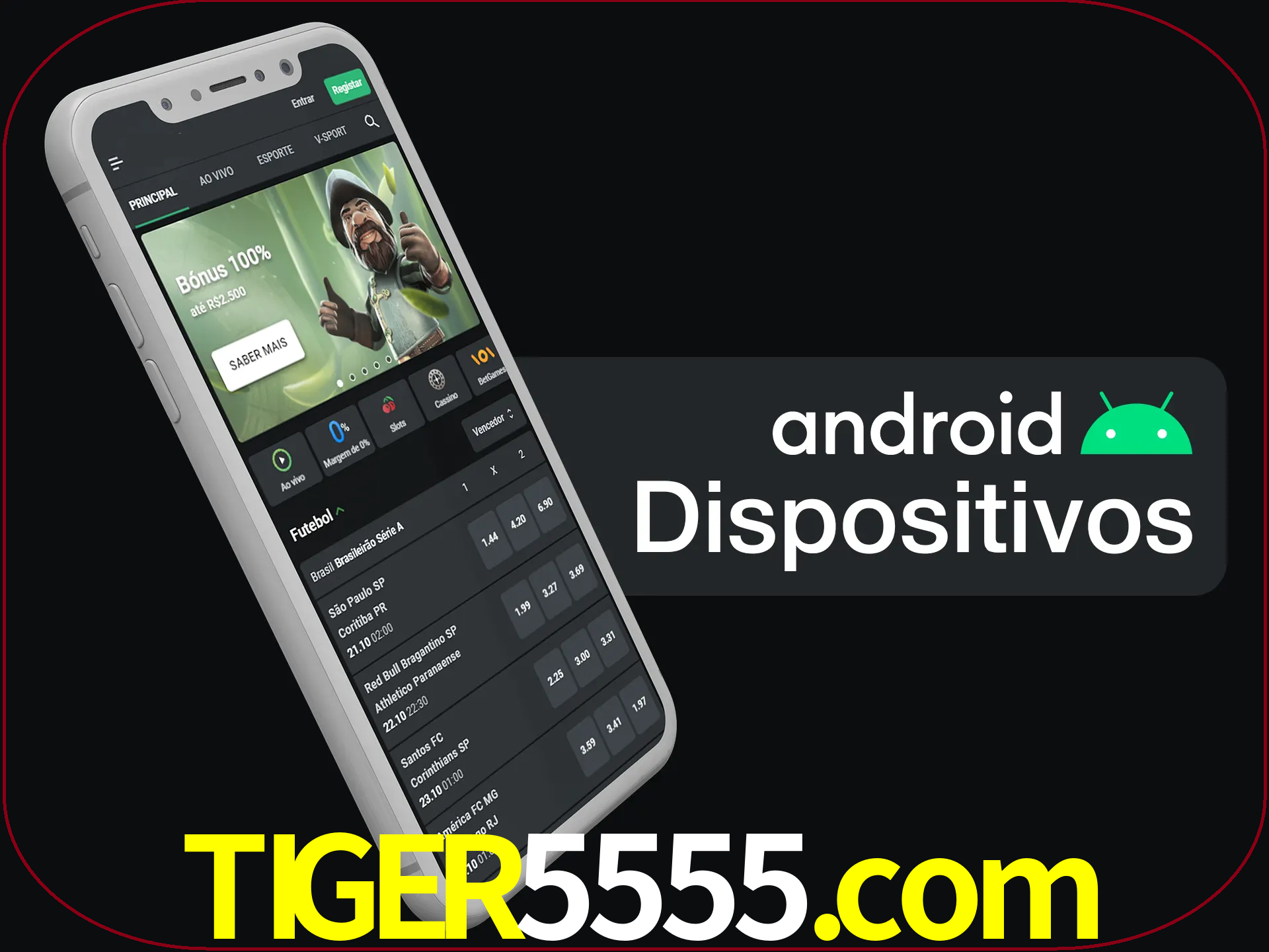 O aplicativo suporta a maioria de todos os dispositivos Android.
