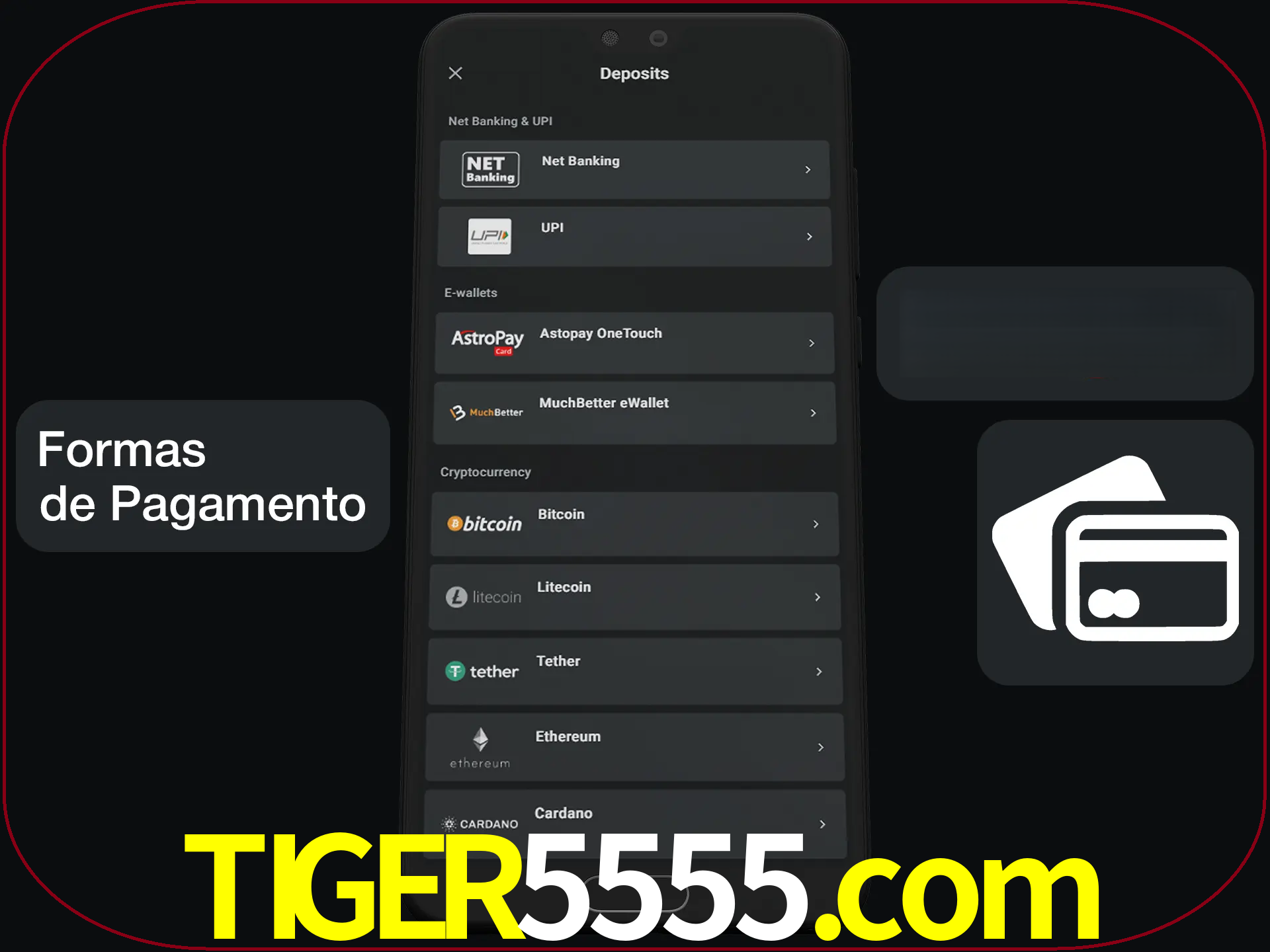 Escolha a forma de pagamento de sua preferência.
