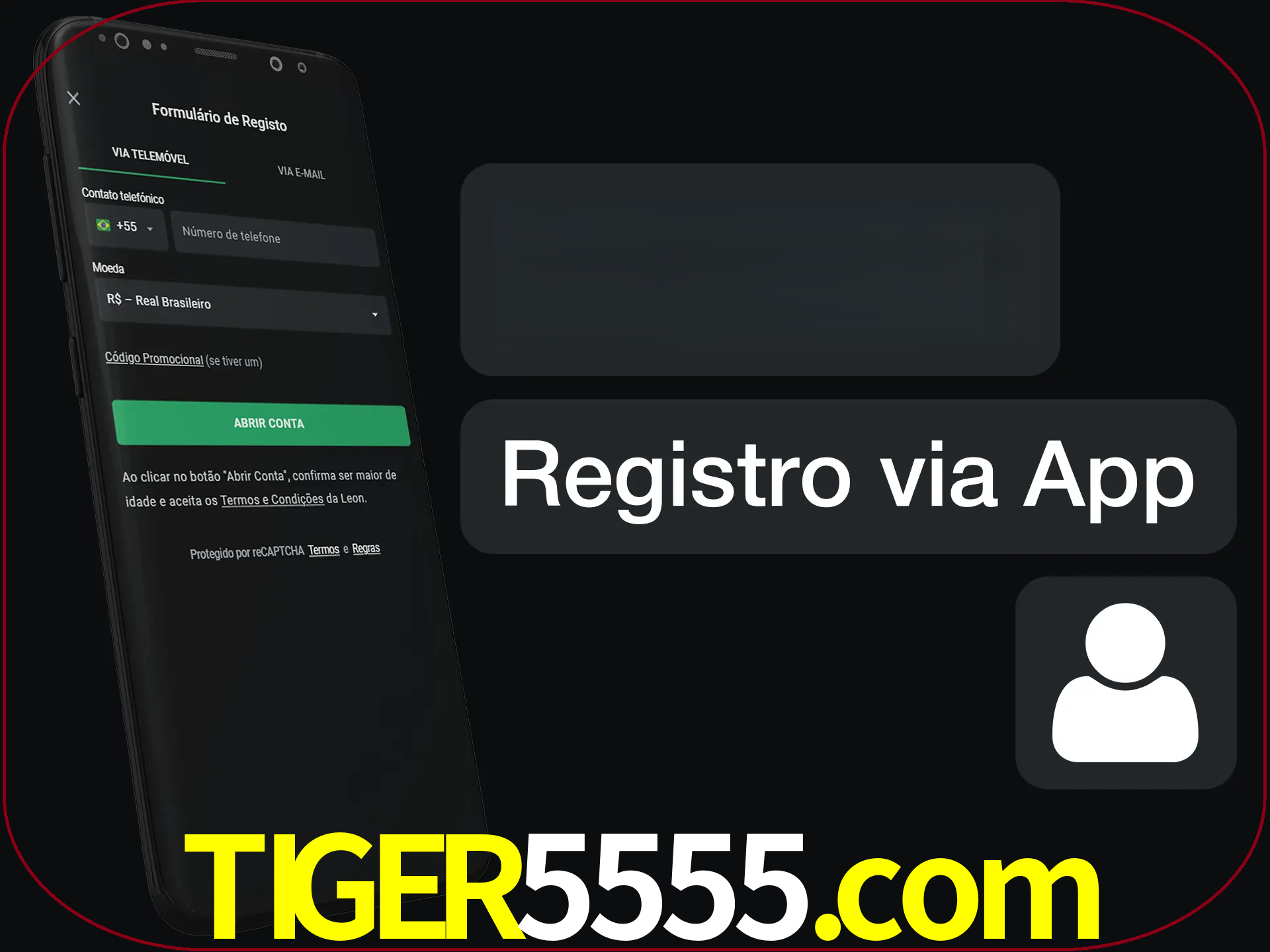 Registre-se com duas etapas usando o aplicativo.
