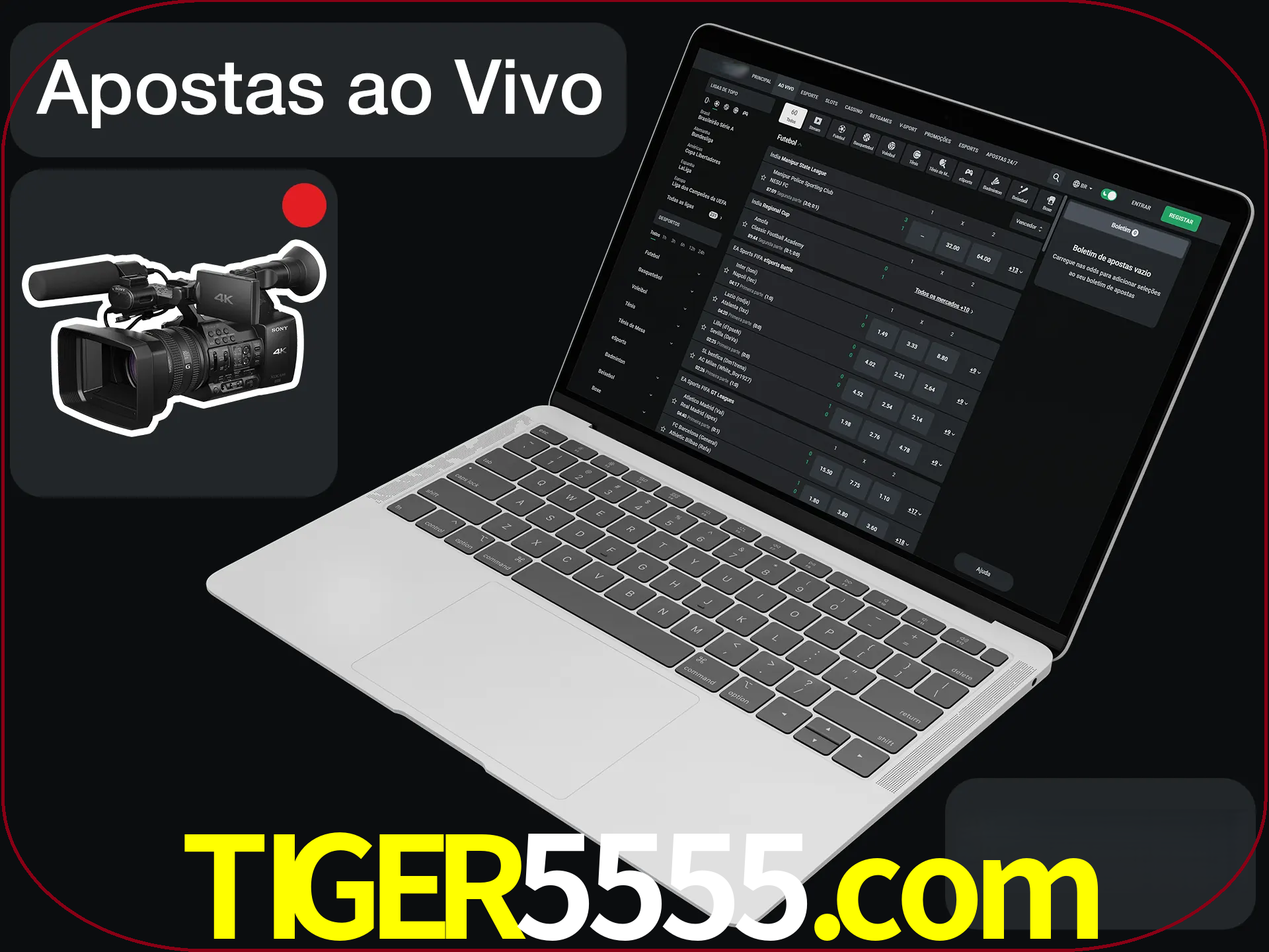 Aposte em formato ao vivo em nosso site.