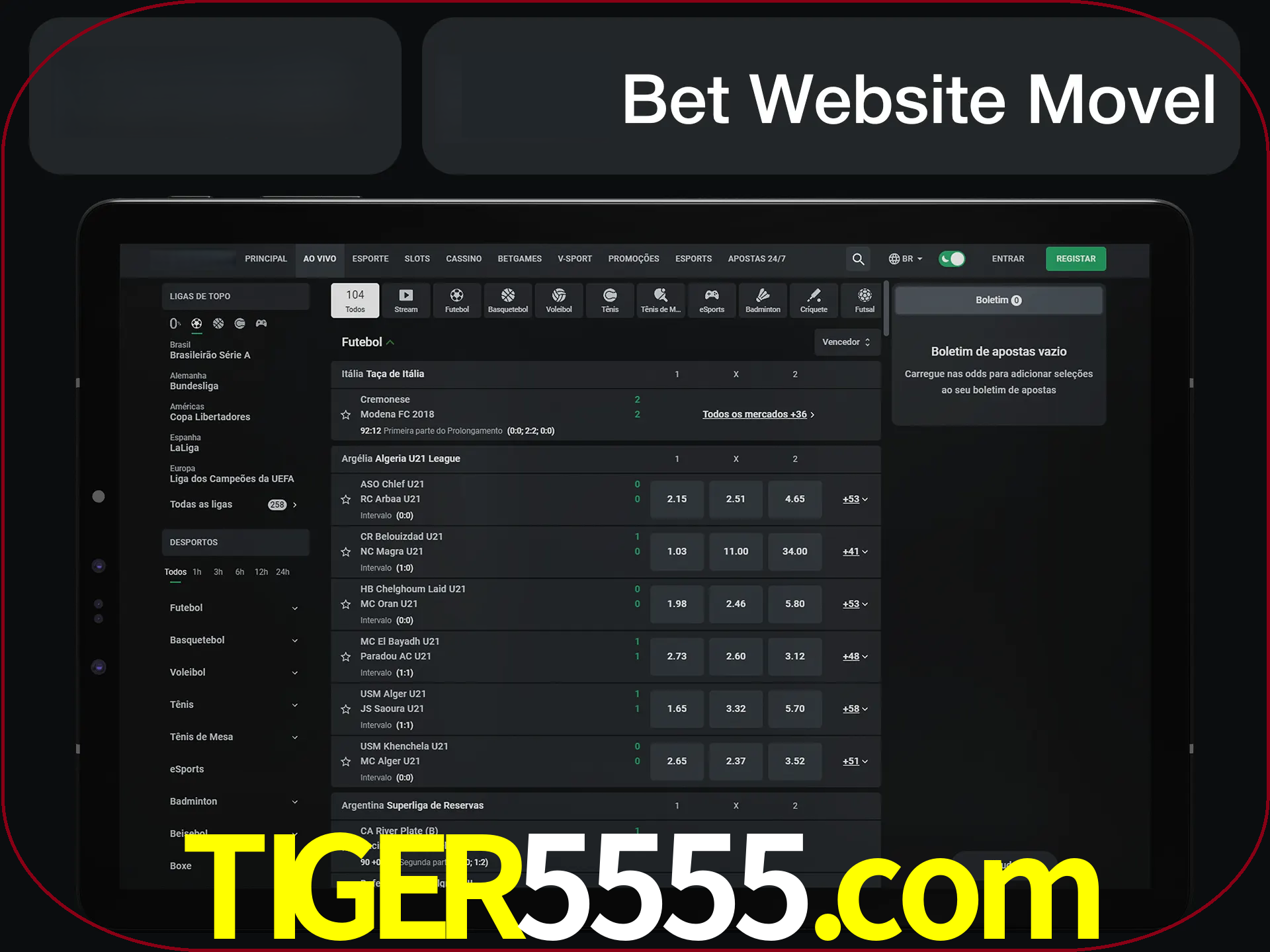 Use nosso website em qualquer dispositivo.