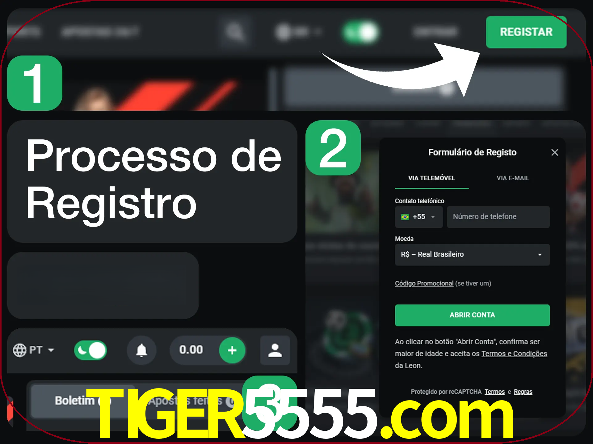 O processo de registro na LeonBet é simples.